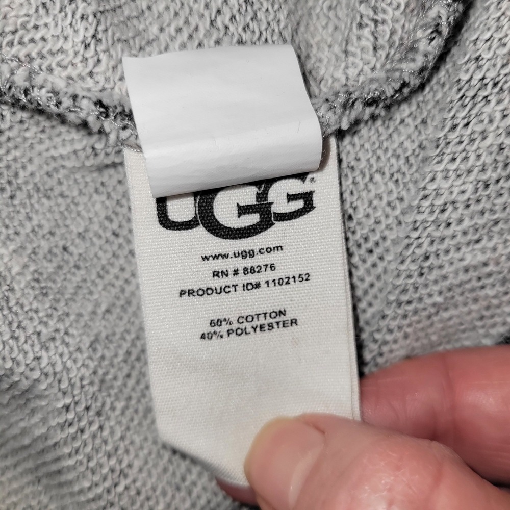 UGG Womens Heathered Grey French Terry T-Shirt Pocket Mini Dress M casual beach - Picture 7 of 10